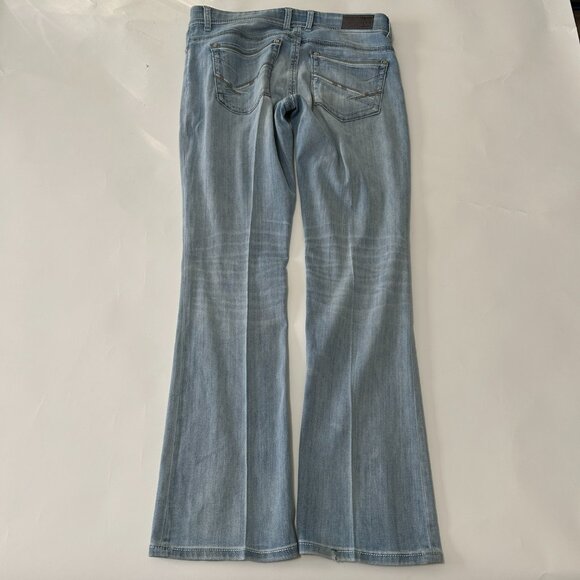 BKE Payton Jeans Womens size 31R Light Wash Boot Cut Stretch distressed ABK1233 - Picture 10 of 16